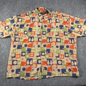 Vintage Pelle Pelle Shirt Mens 6XL Multicolor Short Sleeve Button Front 90s